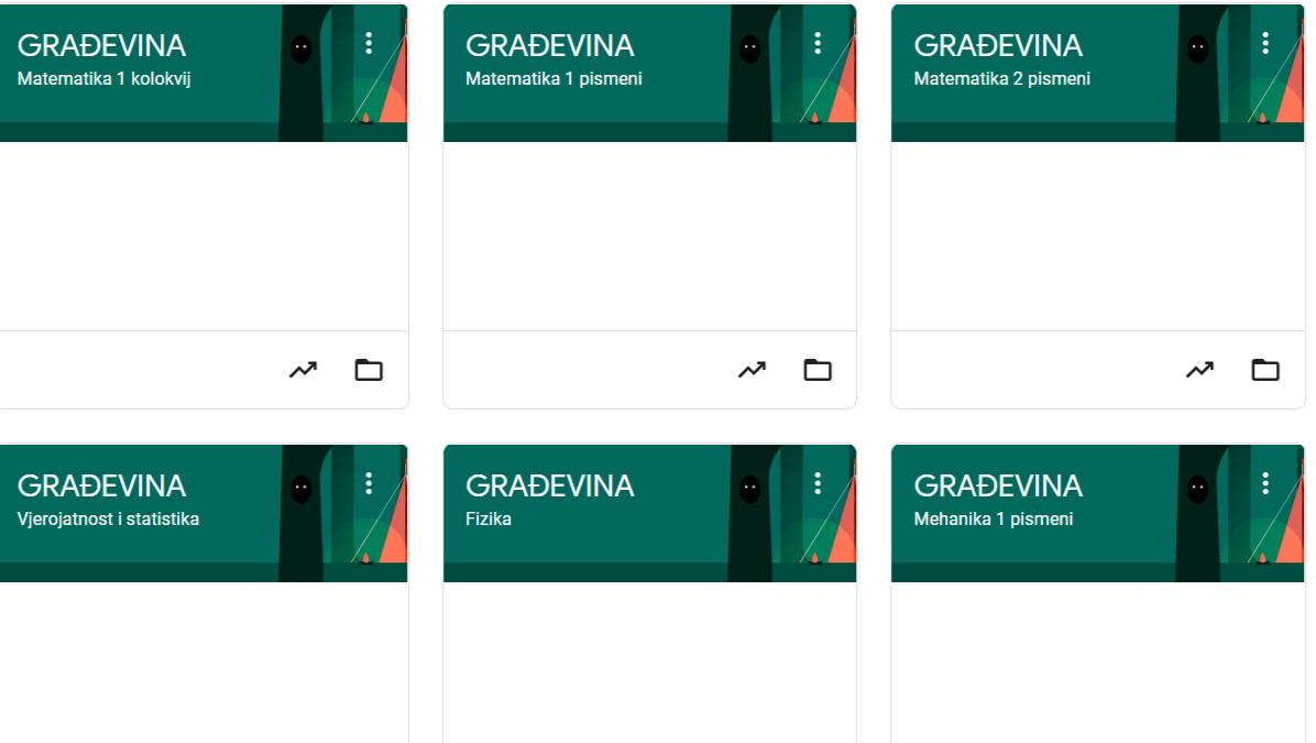 Građevinski fakultet -svi predmeti